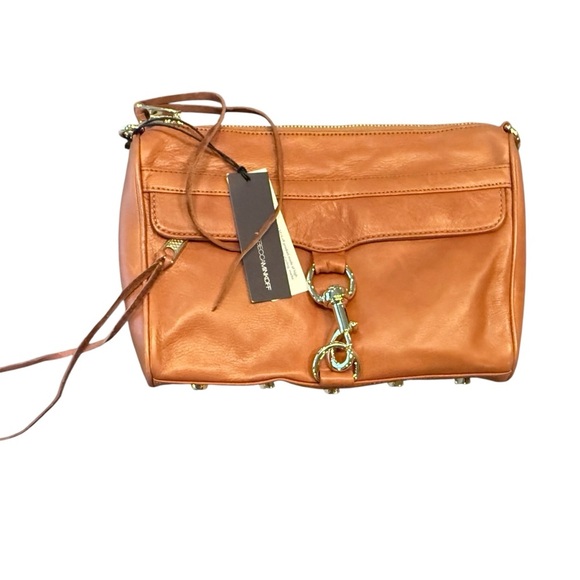 NWT Rebecca Minkoff MAC Almond Brown Leather Clutch w/ Gold Hardware MSRP $295 - Picture 1 of 8